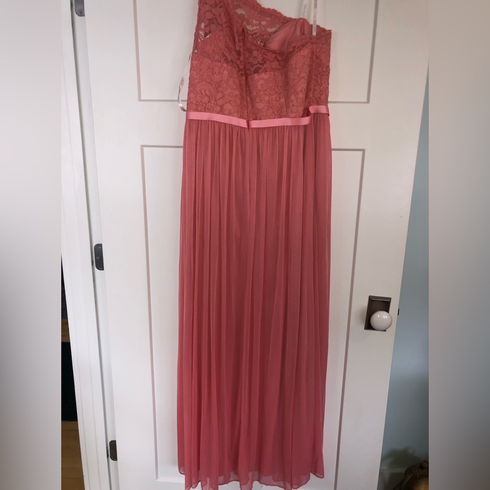 David’s Bridal One Shoulder Lace Bust Maxi Dress - Picture 4 of 11